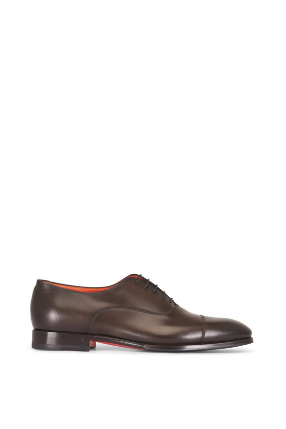 Santoni Archie Brown Leather Lace Up Dress Shoe - view 2