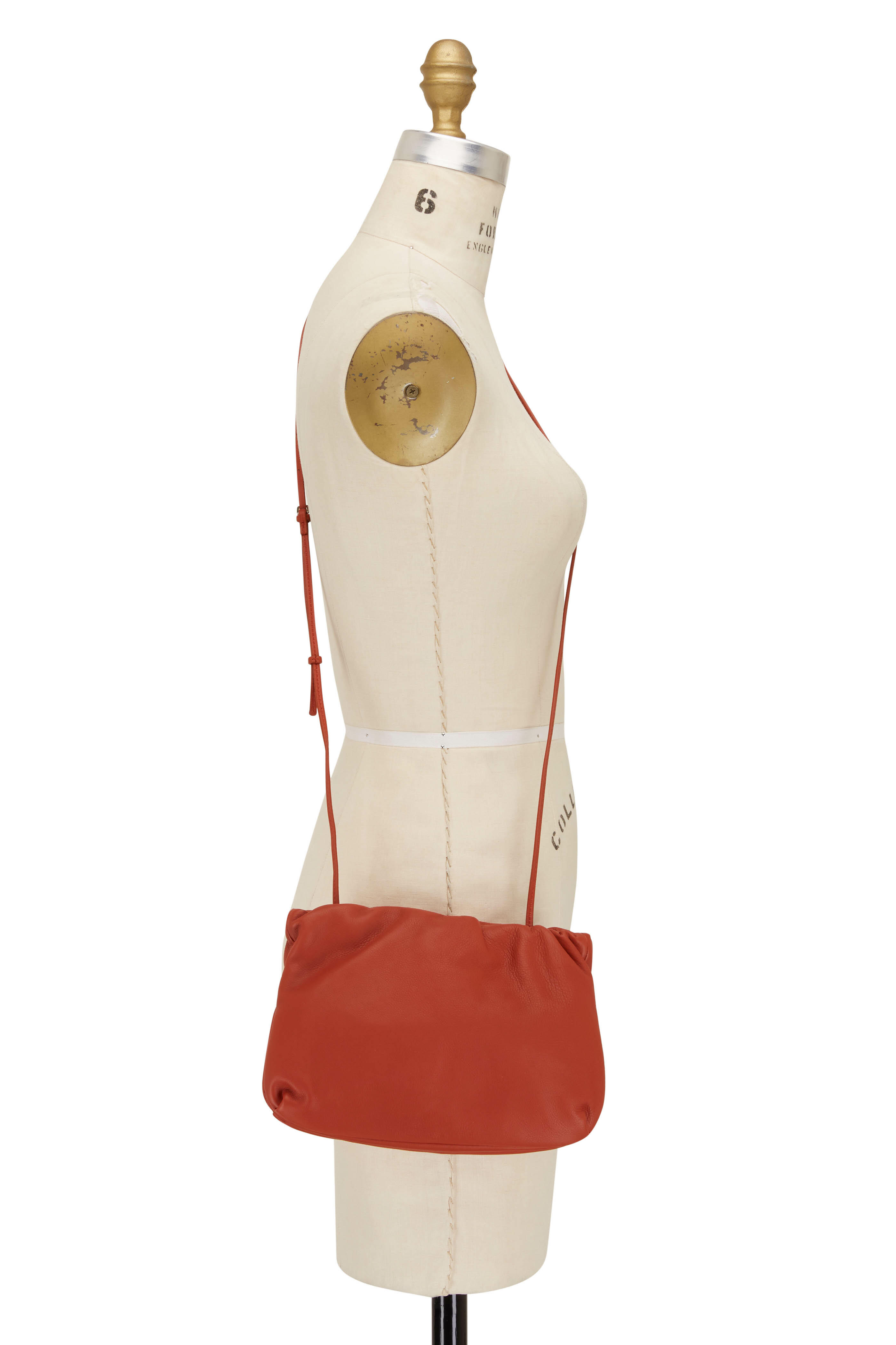 The Row - Bourse Brick Leather Small Clutch