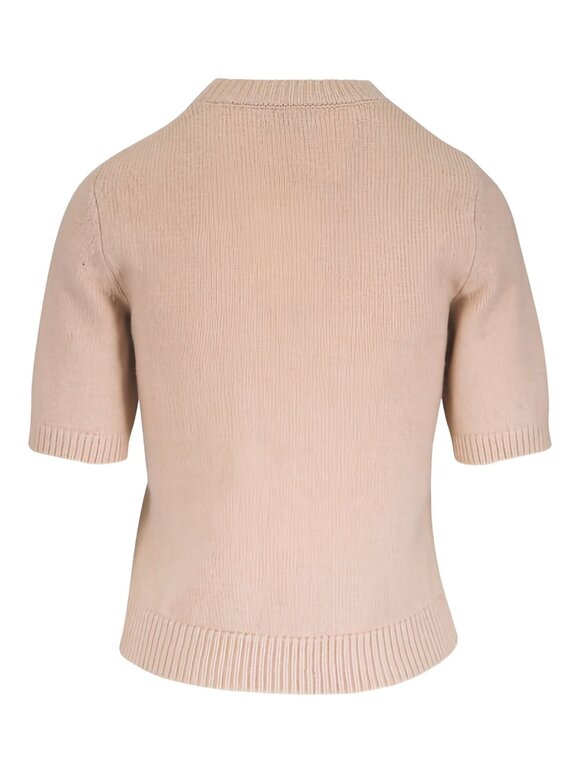 Kinross Lofty Lurex Blonde Short Sleeve Sweater - view 3