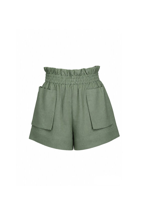 Hevron Mira Sage Linen Shorts - view 1