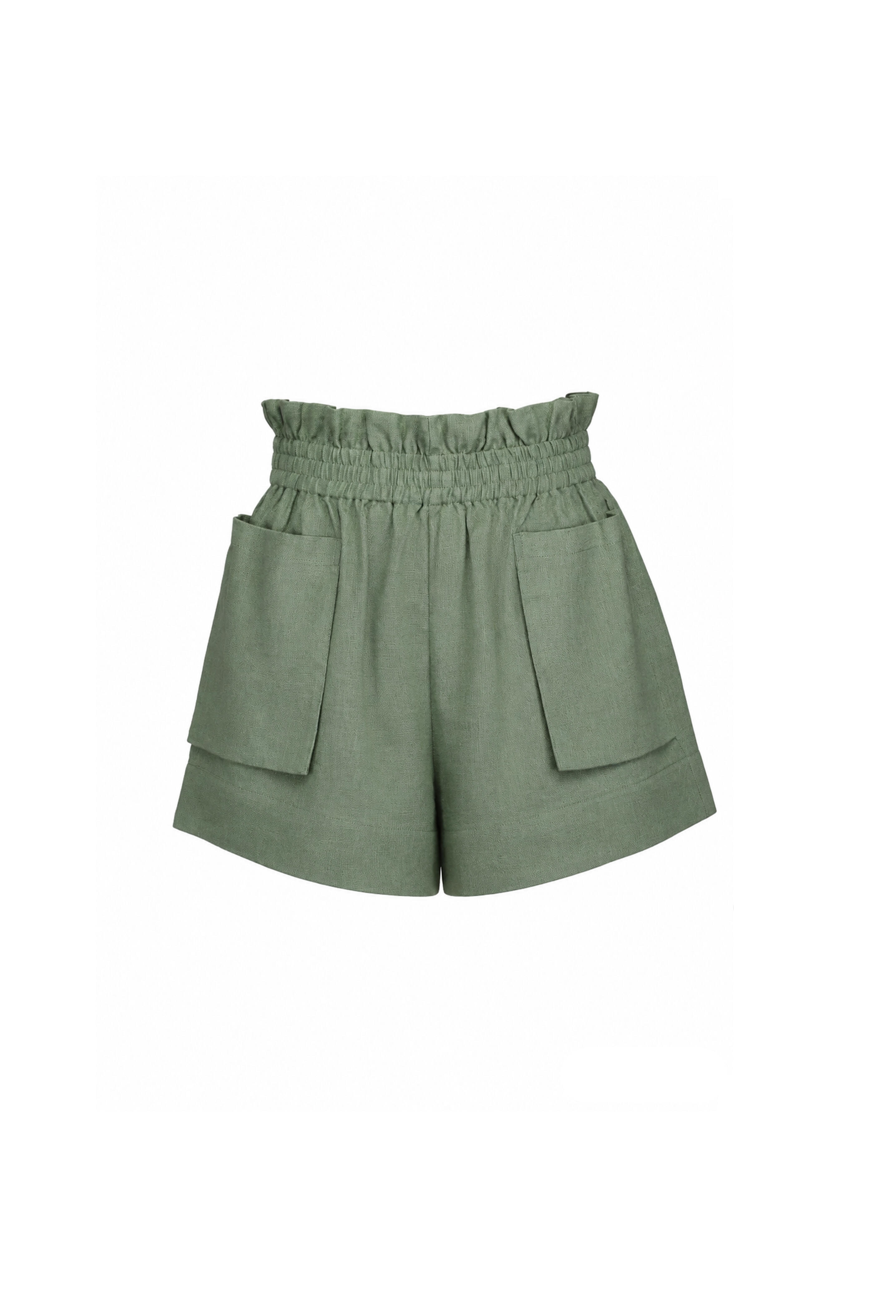 Hevron - Mira Sage Linen Shorts