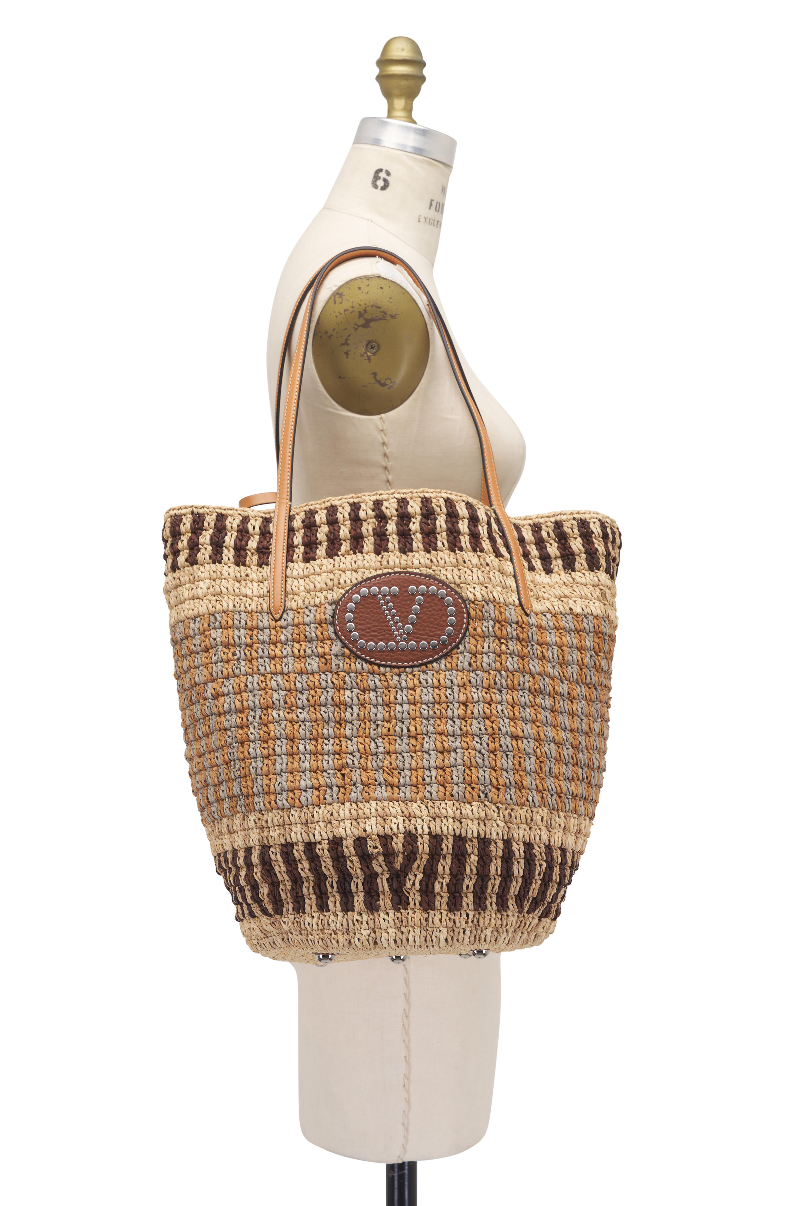 Valentino Garavani - VLogo Woven Raffia Basket Bag