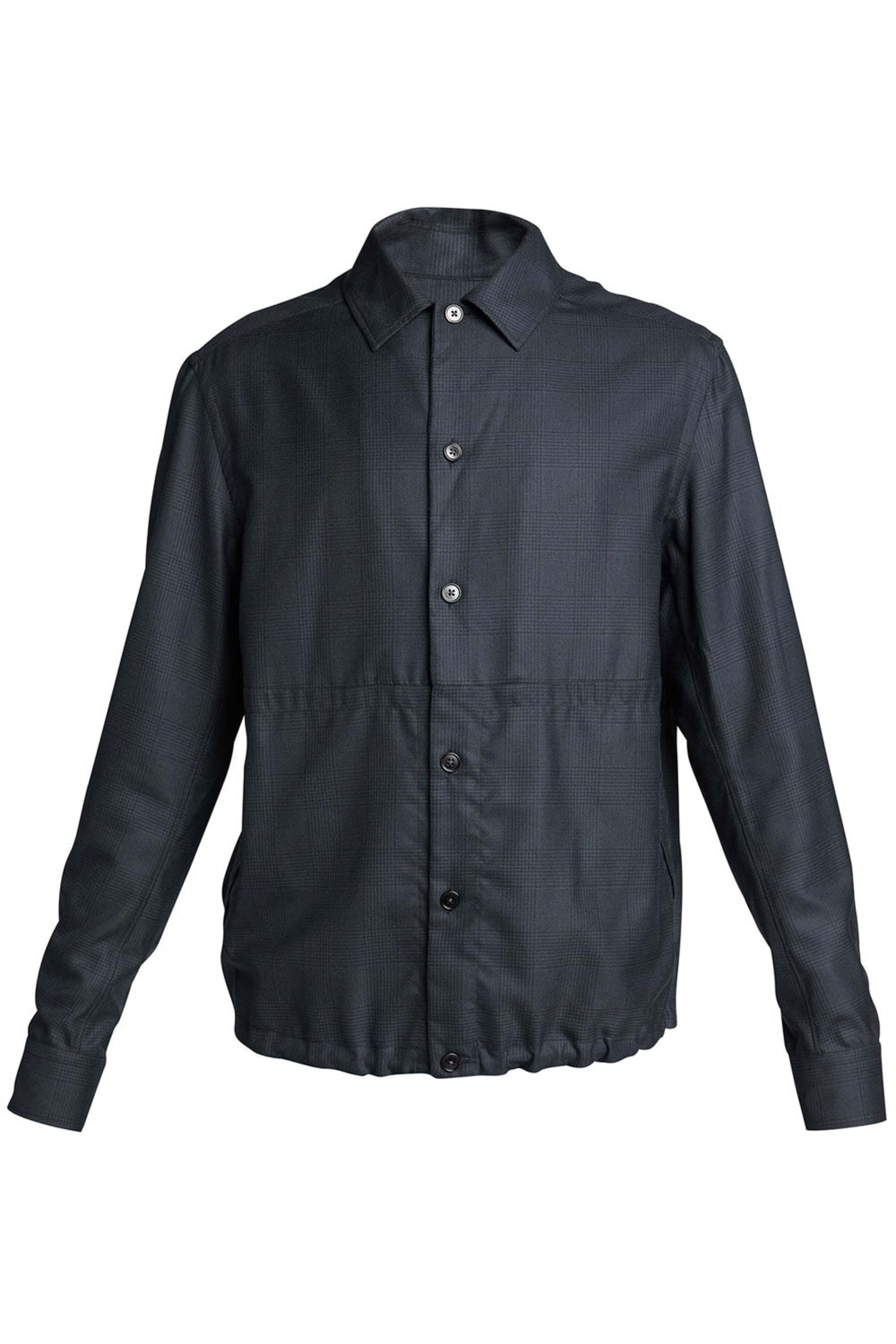 Tシャツ・カットソー ZEGNA FW25 Techmerino overshirt (UGV01A2SOTM2016G 054) Zegna - Dark Blue Tonal Plaid Overshirt | Mitchell Stores