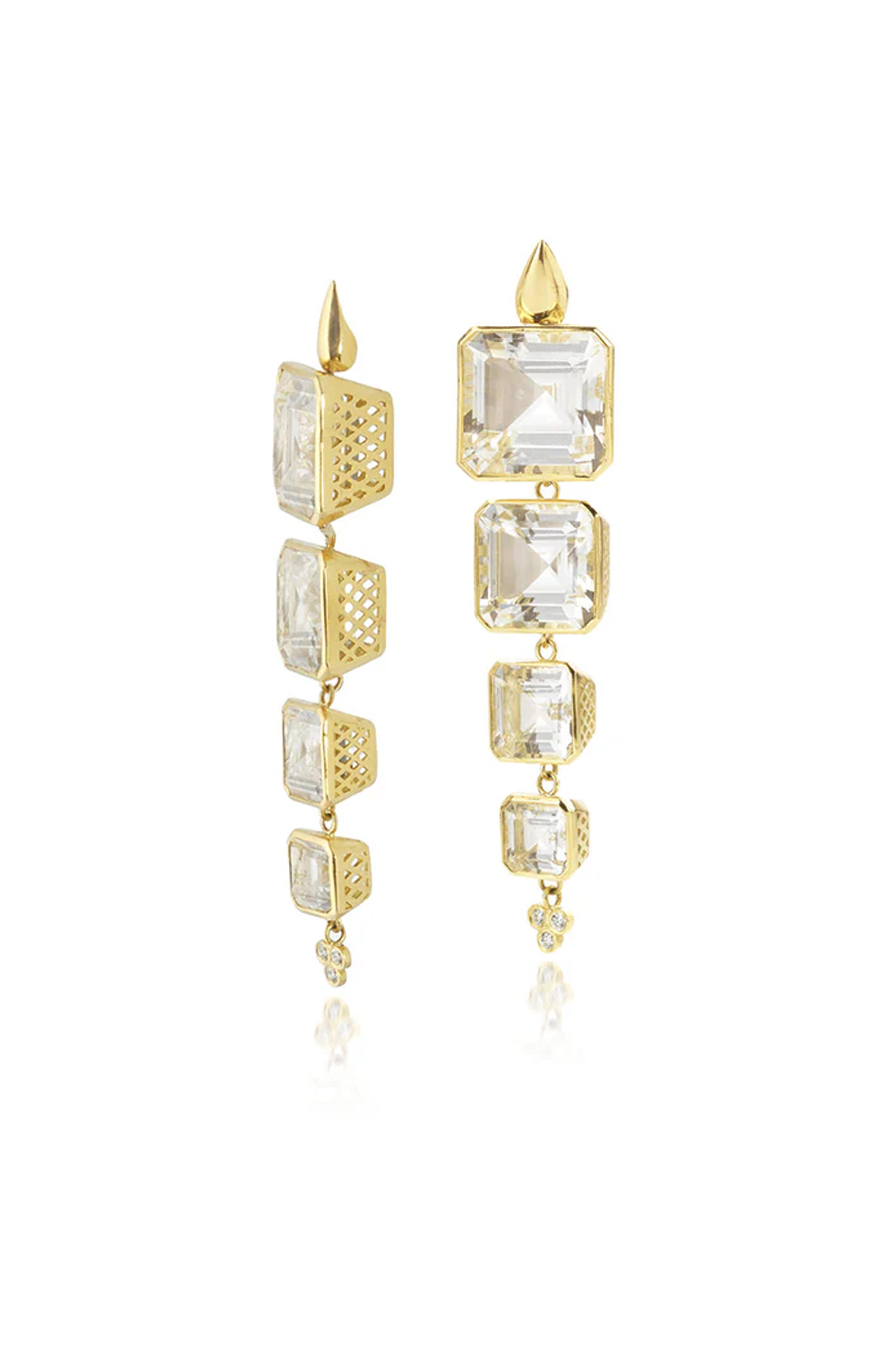 Ray Griffiths - White Topaz Teardrop Earrings