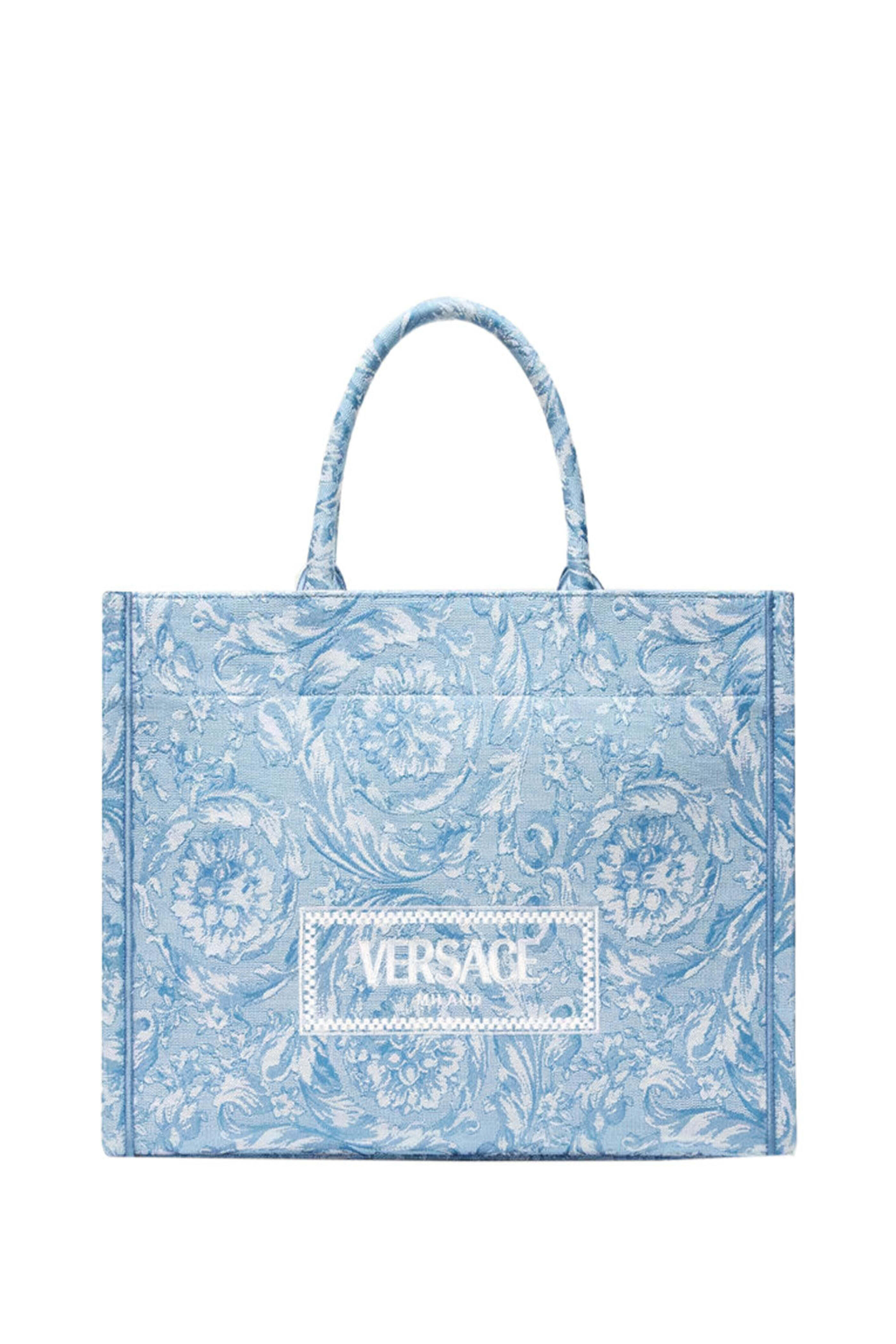 Versace - Barocco Athena Large Tote Bag in Baby Blue