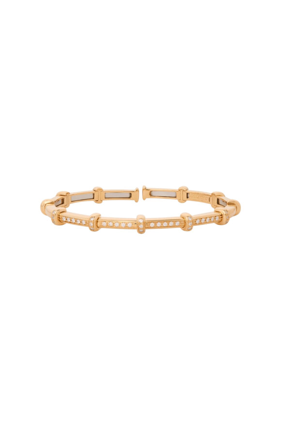 Sidney Garber 18k Yellow Gold Diamond Spring Bracelet