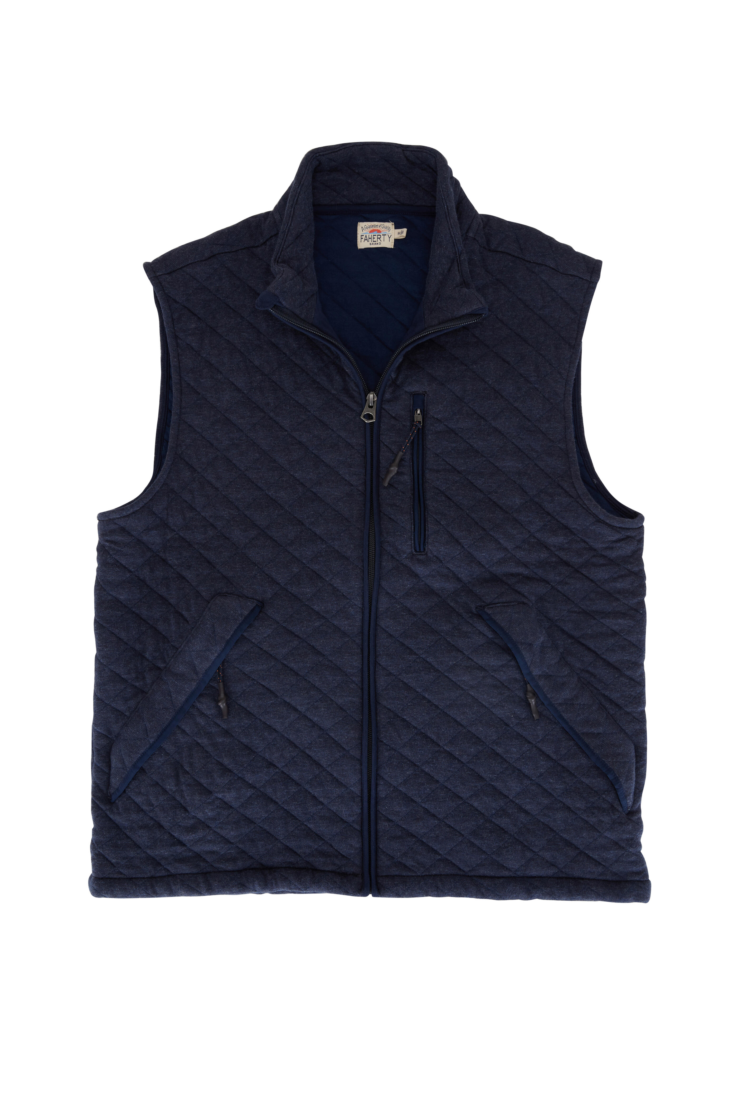 Faherty Brand - Epic Navy Quilted Fleece Vest | Mitchell Stores