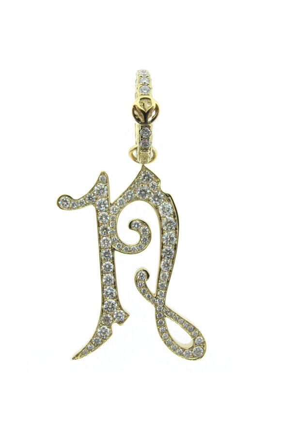 Loree Rodkin Gothic Initial Pave "N" Charm