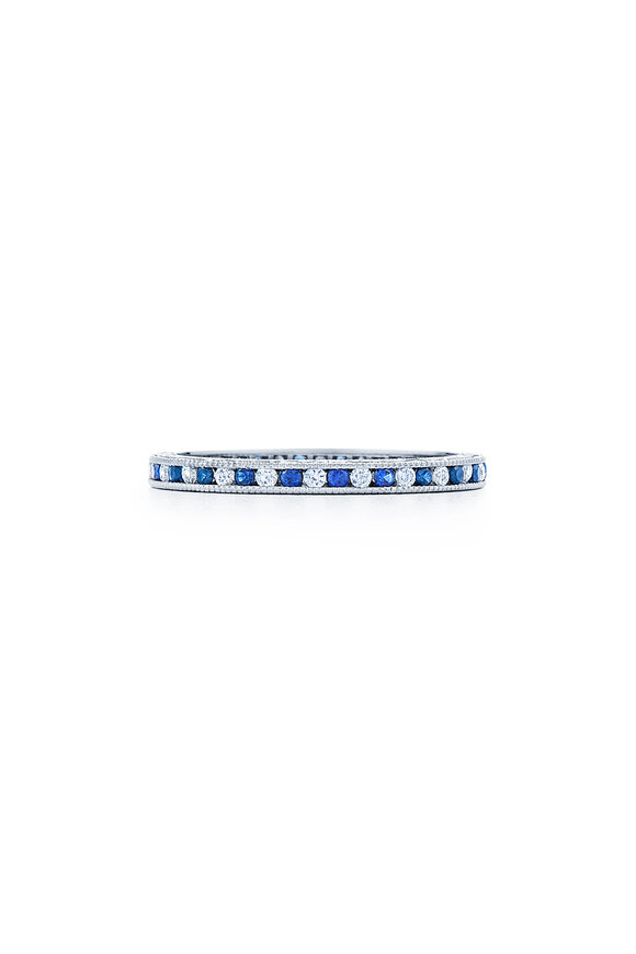 Kwiat Platinum Diamond & Sapphire Wedding Ring