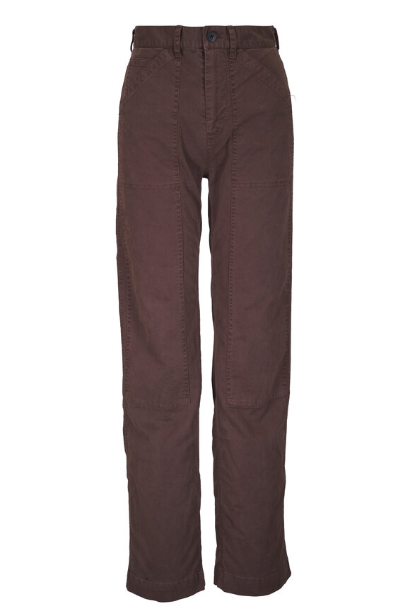 Nili Lotan - Tibault Brown Straight Leg Cargo Pant