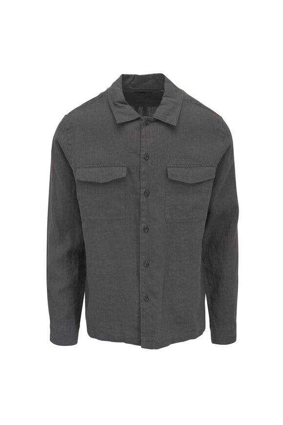 Vince Slate Linen Garage Shirt
