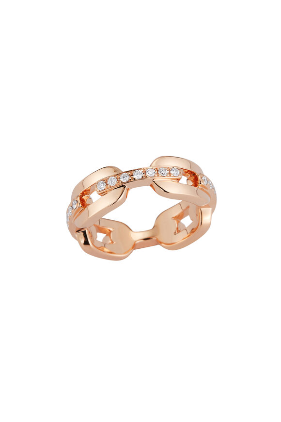 Walters Faith - Saxon 18K Rose Gold & Diamond Flat Link Ring