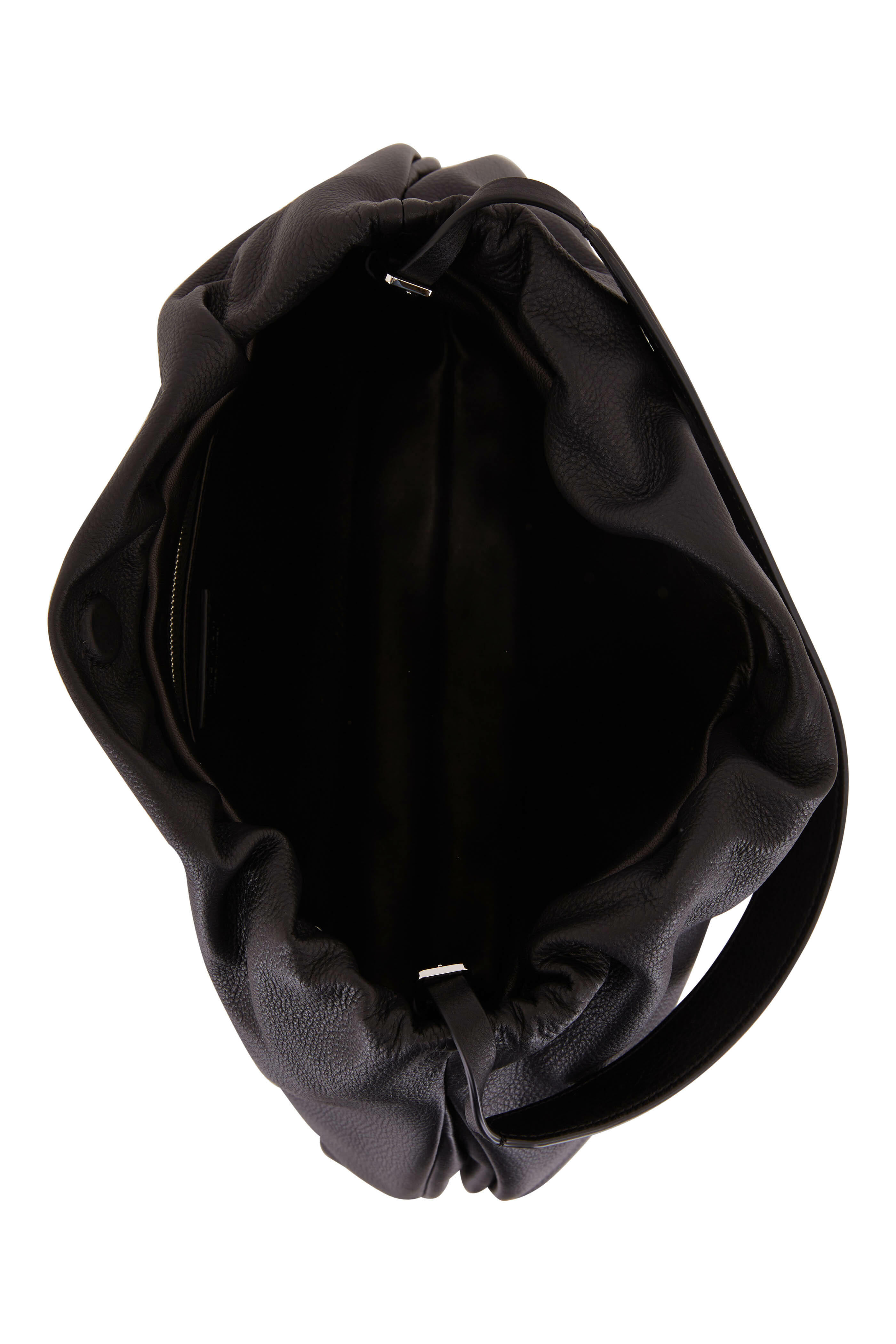 The Row - Bourse Black Leather Medium Bag