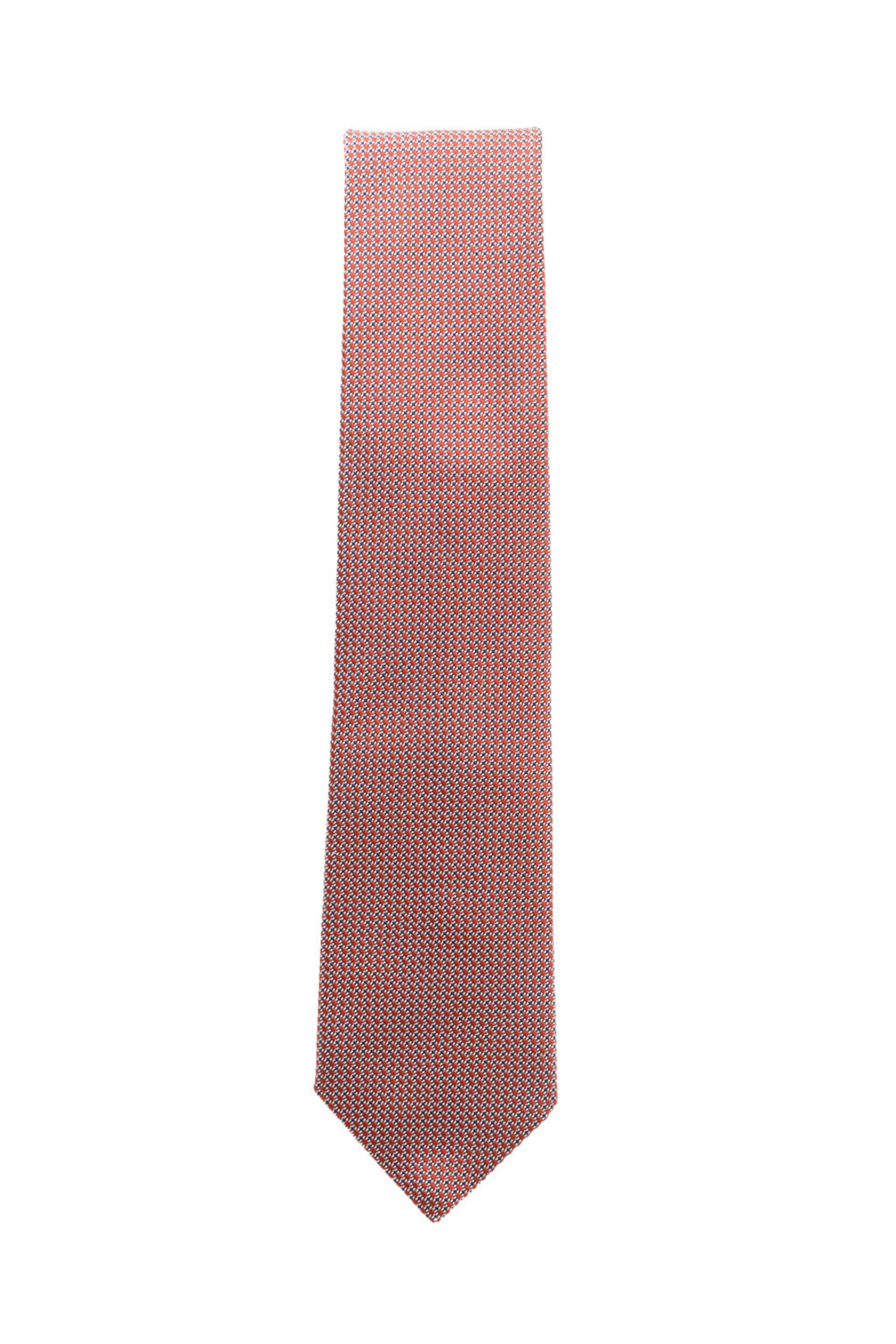 Geoff Nicholson - Rust and Blue Micro Print Silk Tie