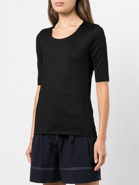 Akris - Black Silk Jersey T-Shirt