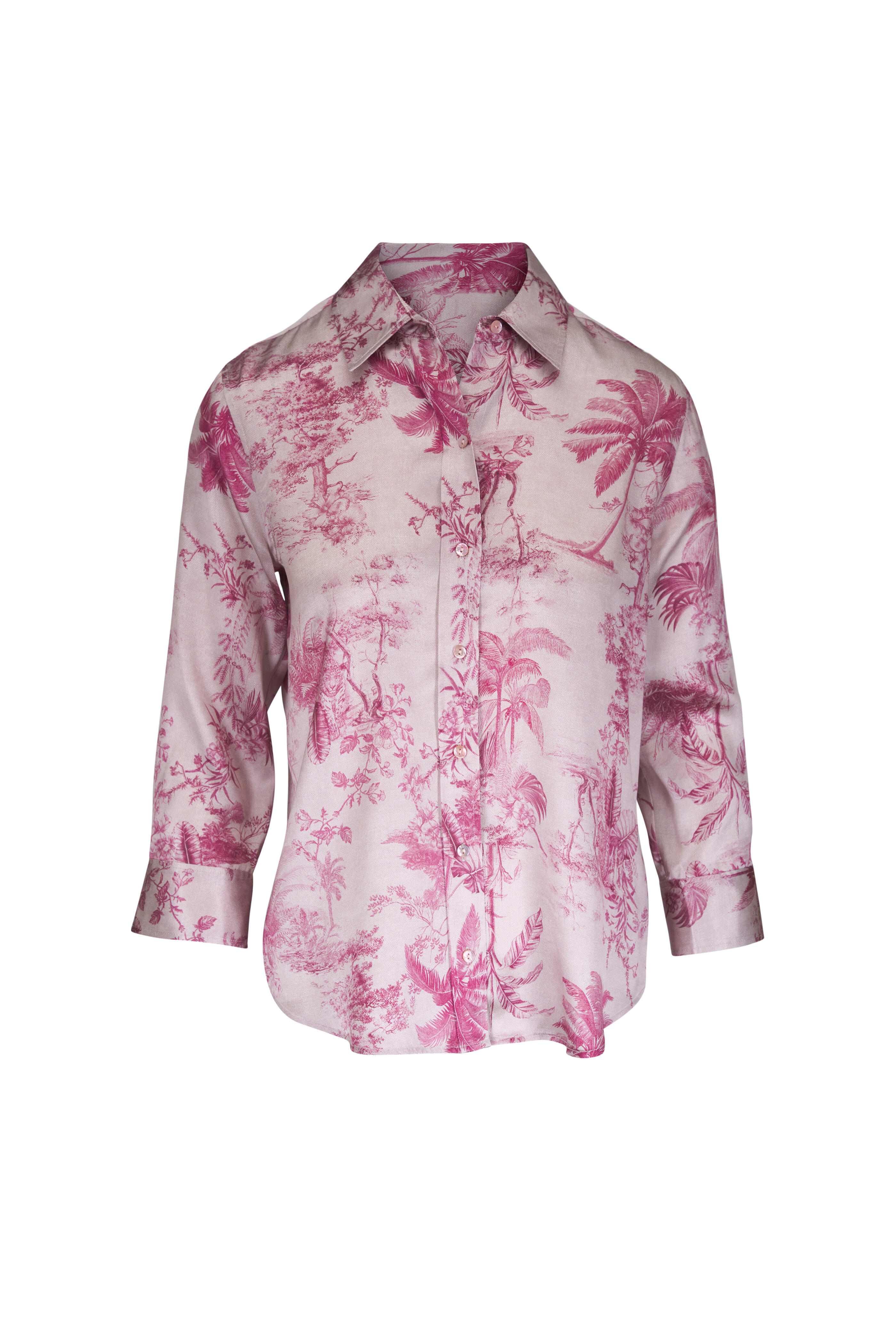 L'Agence - Dani Tan Multi Textured Jungle Toile Silk Blouse - view 1