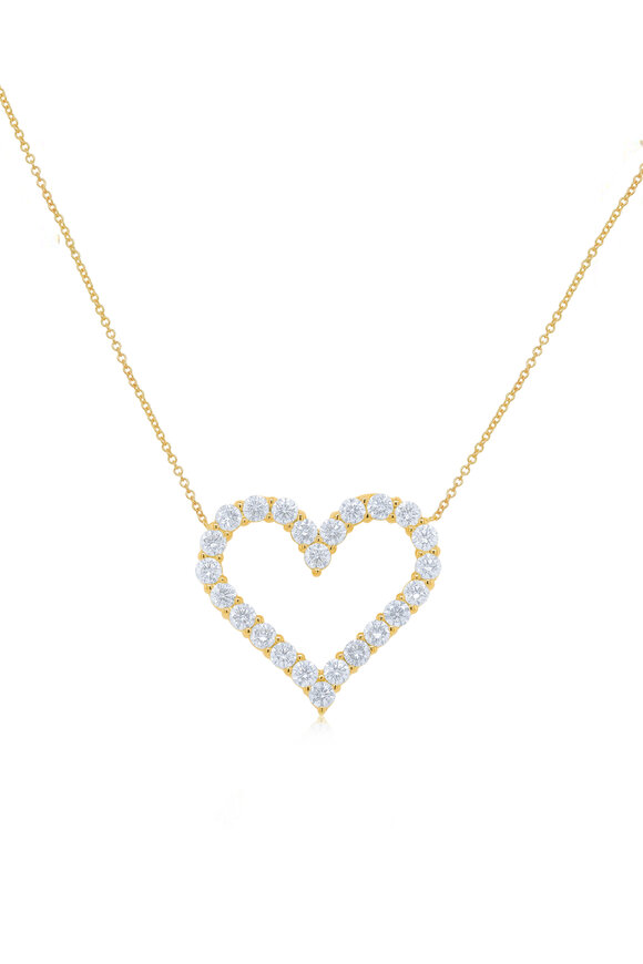 Diana M Jewels 18k Yellow Gold Open Heart Pendant Necklace - view 1