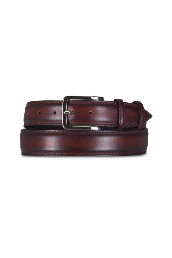 Bontoni - Bruciato Scuro Leather Belt 