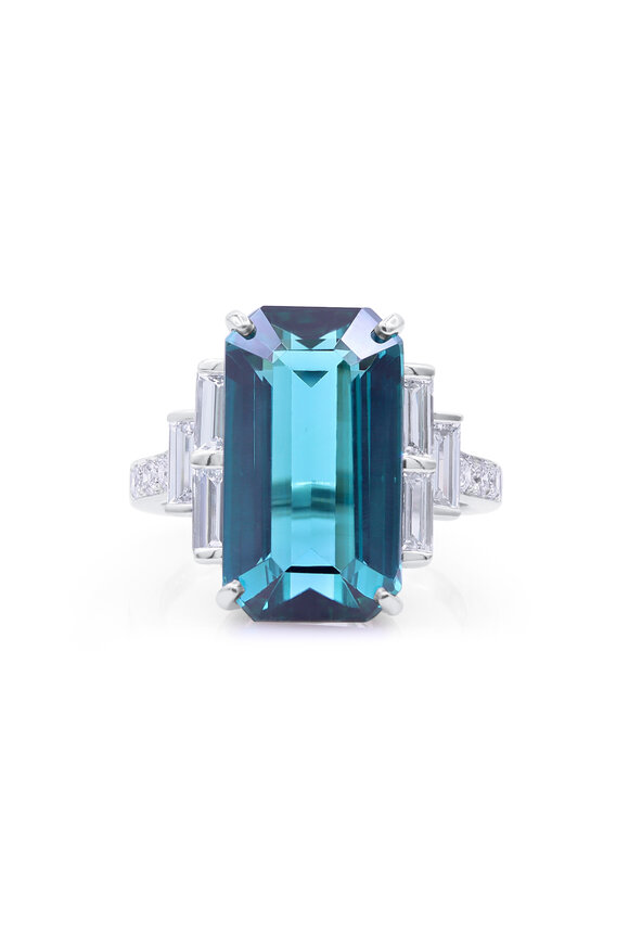 Oscar Heyman Platinum Tourmaline & Diamond Ring