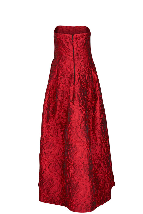 Talbot Runhof - Poiret Red Rose Jacquard Gown 