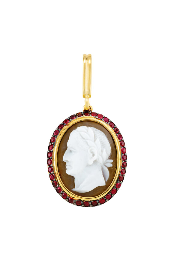Mellerio 18k Yellow Gold Precious Shell Cameo Charm