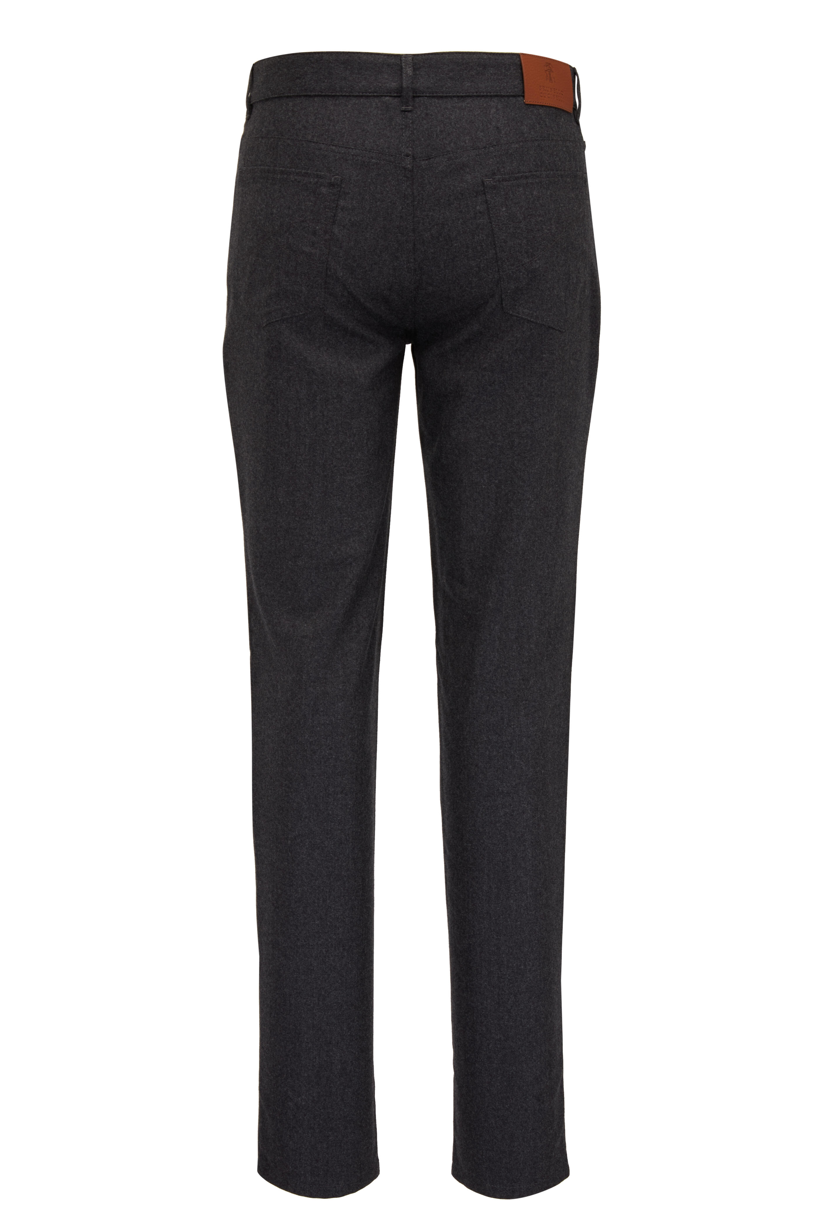 Brunello Cucinelli - Dark Gray Flannel Italian Fit Five Pocket Pant