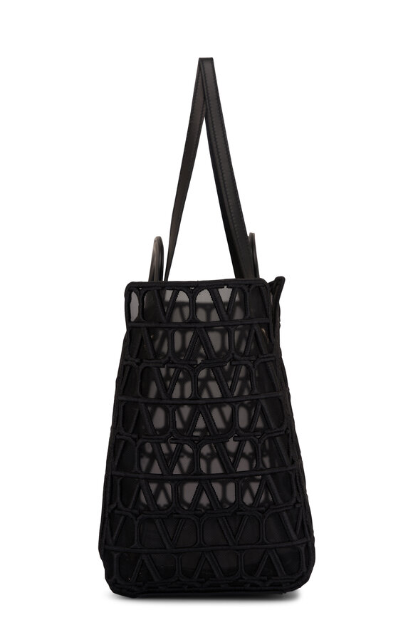 Valentino Garavani - Le Trioisieme Iconographe Black Mesh Tote