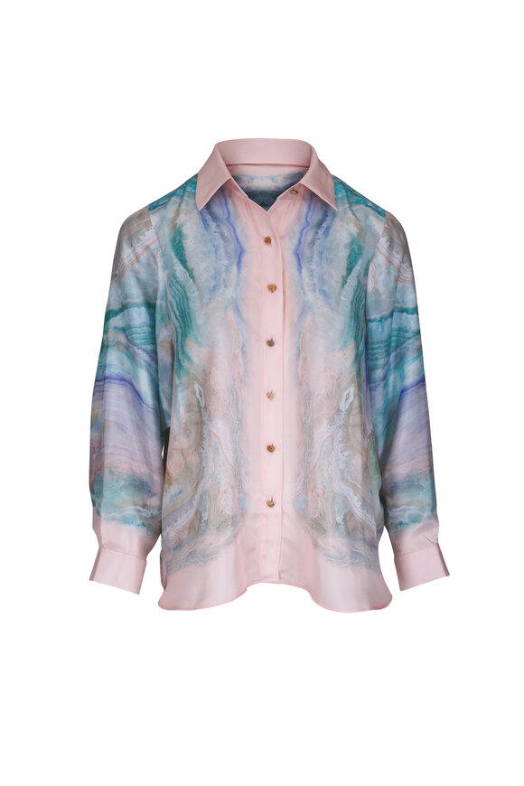 Stella McCartney - Navy Shell Print Willow Shirt