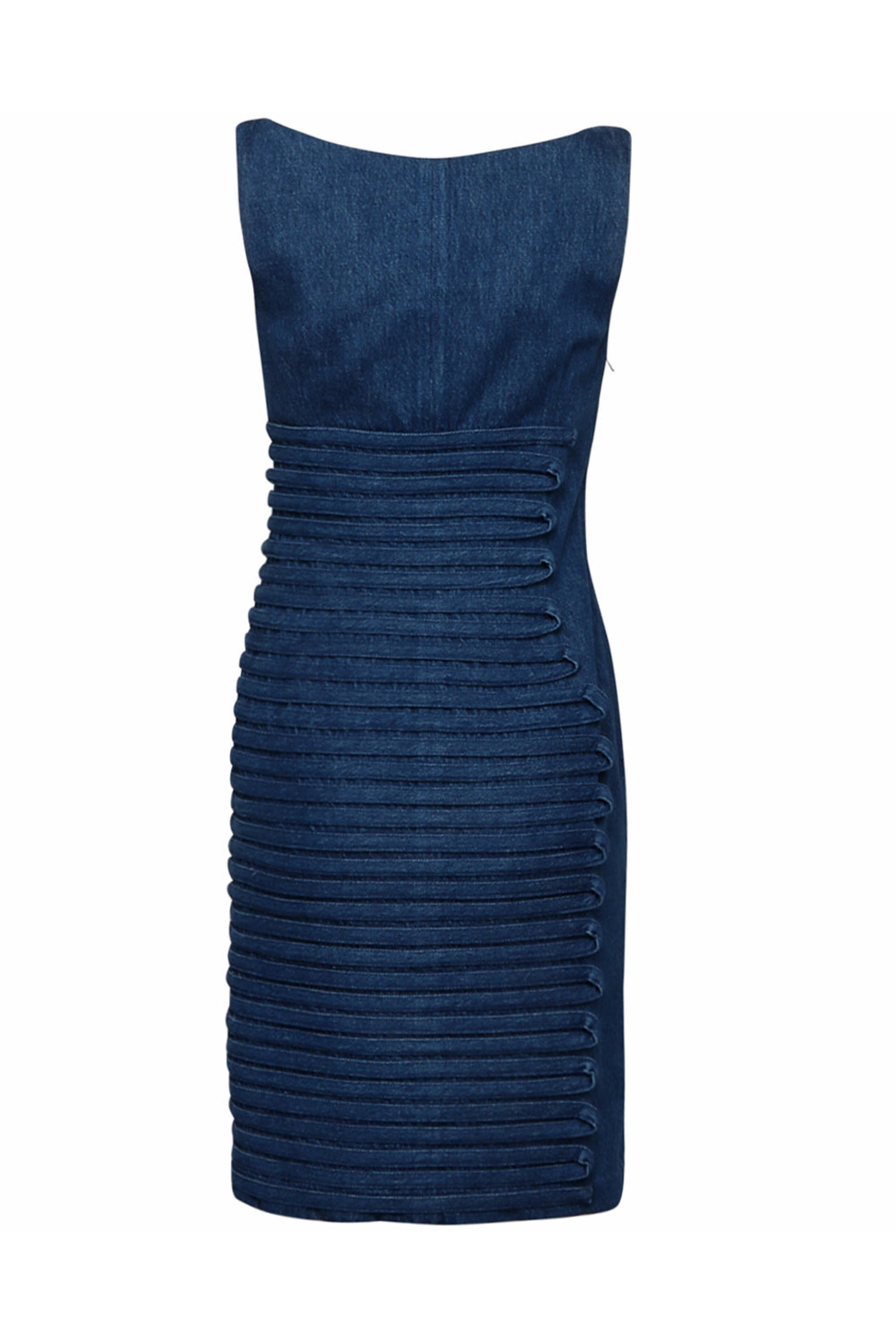 Versace - Denim Stripe Dress in Medium Blue