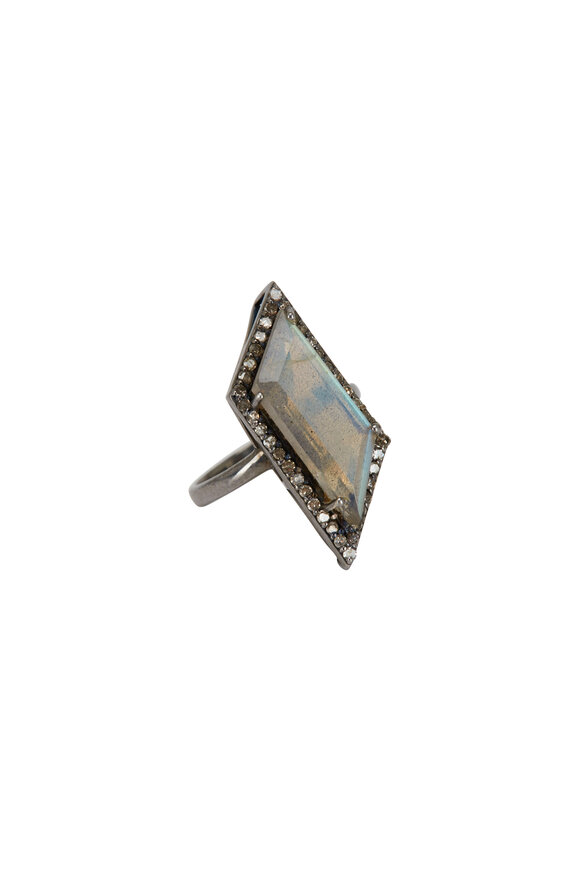 Loriann - Sterling Silver Rhombus Labradorite Ring