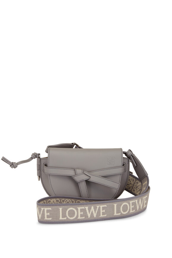 Loewe - Mini Gate Pearl Gray Dual Leather Shoulder Bag