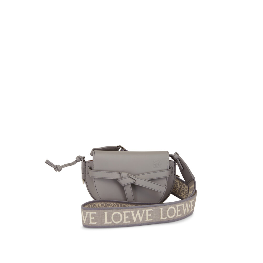 Loewe - Mini Gate Pearl Gray Dual Leather Shoulder Bag