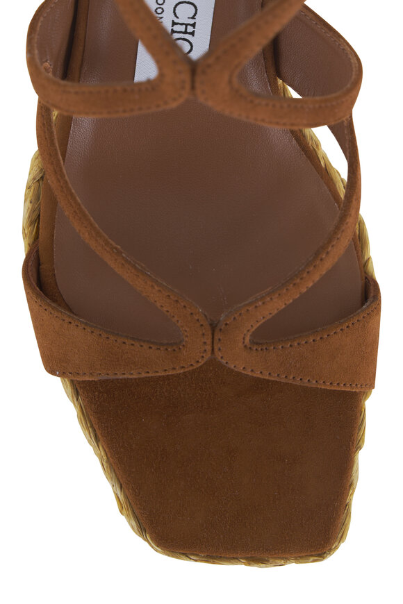 Jimmy Choo - Ayla Tan Suede Wedge, 85mm