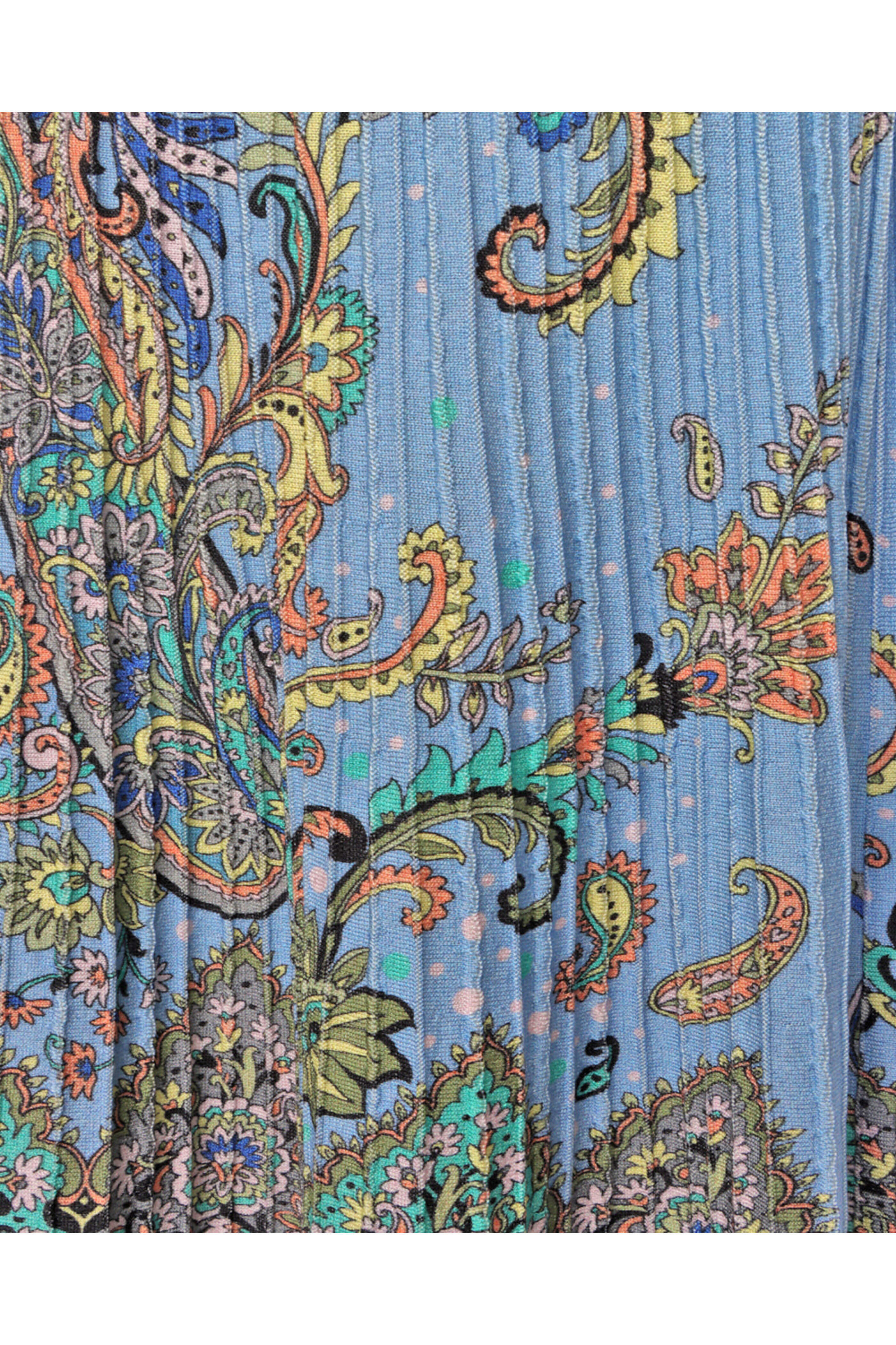 Etro - Sky Blue Paisley Knit Midi Dress | Mitchell Stores