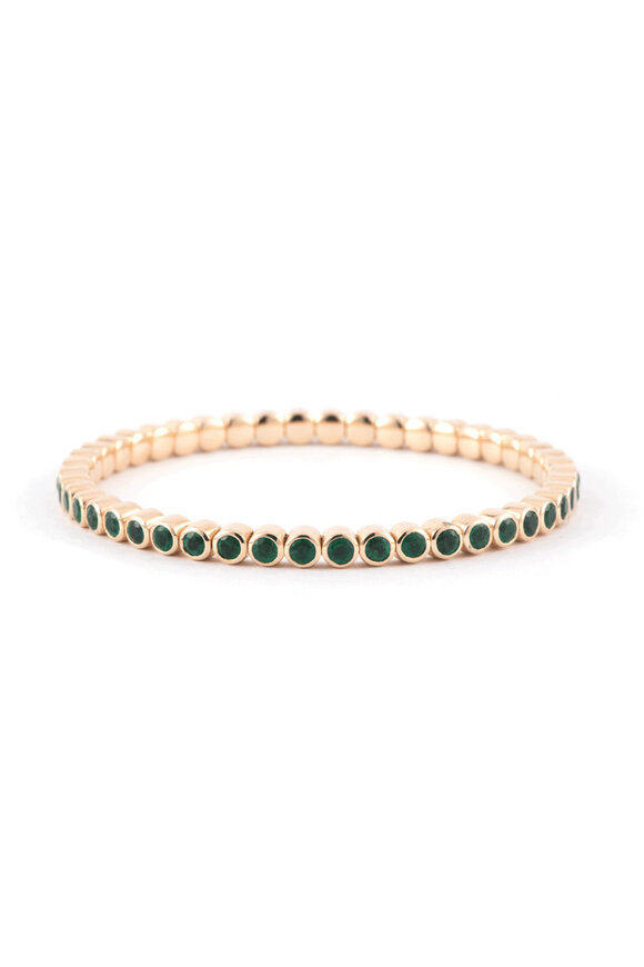 Sylva & Cie Round Emerald Stretchy Bracelet - view 1