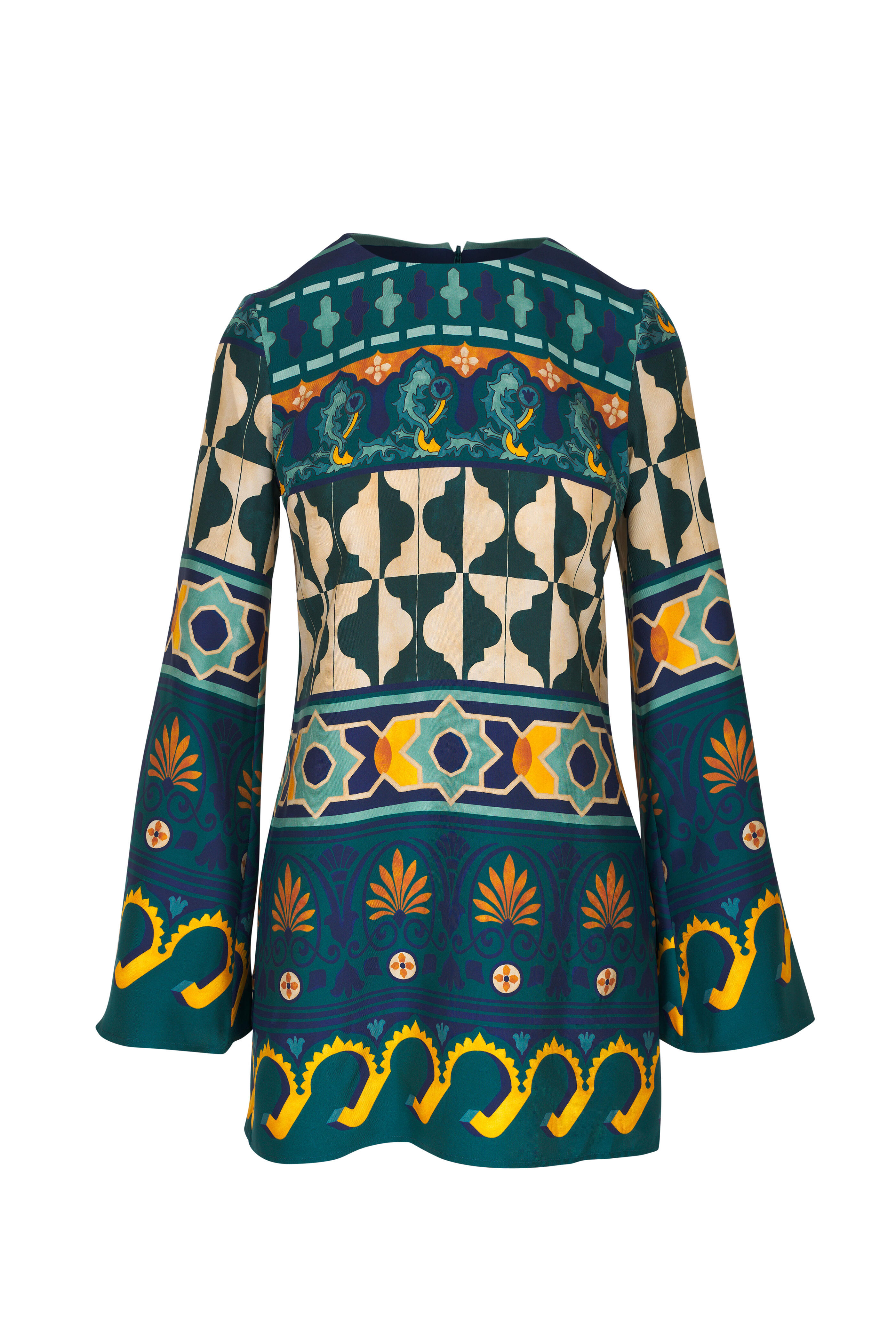 La DoubleJ - Mini Supremes Swing Emerald Silk Dress