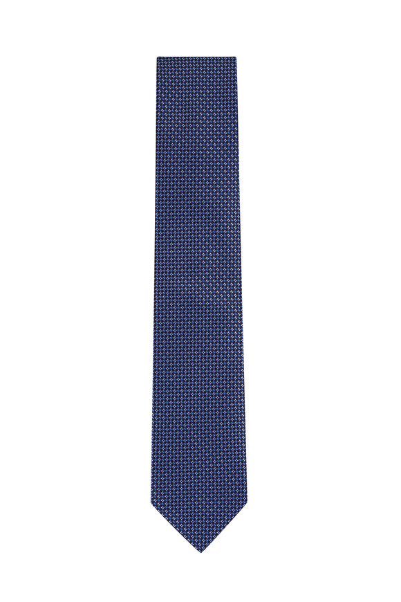 Brioni Midnight Micro Motif Silk Necktie - view 1
