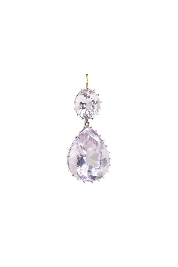 Renee Lewis 18k White Gold Kunzite & Morganite Earring