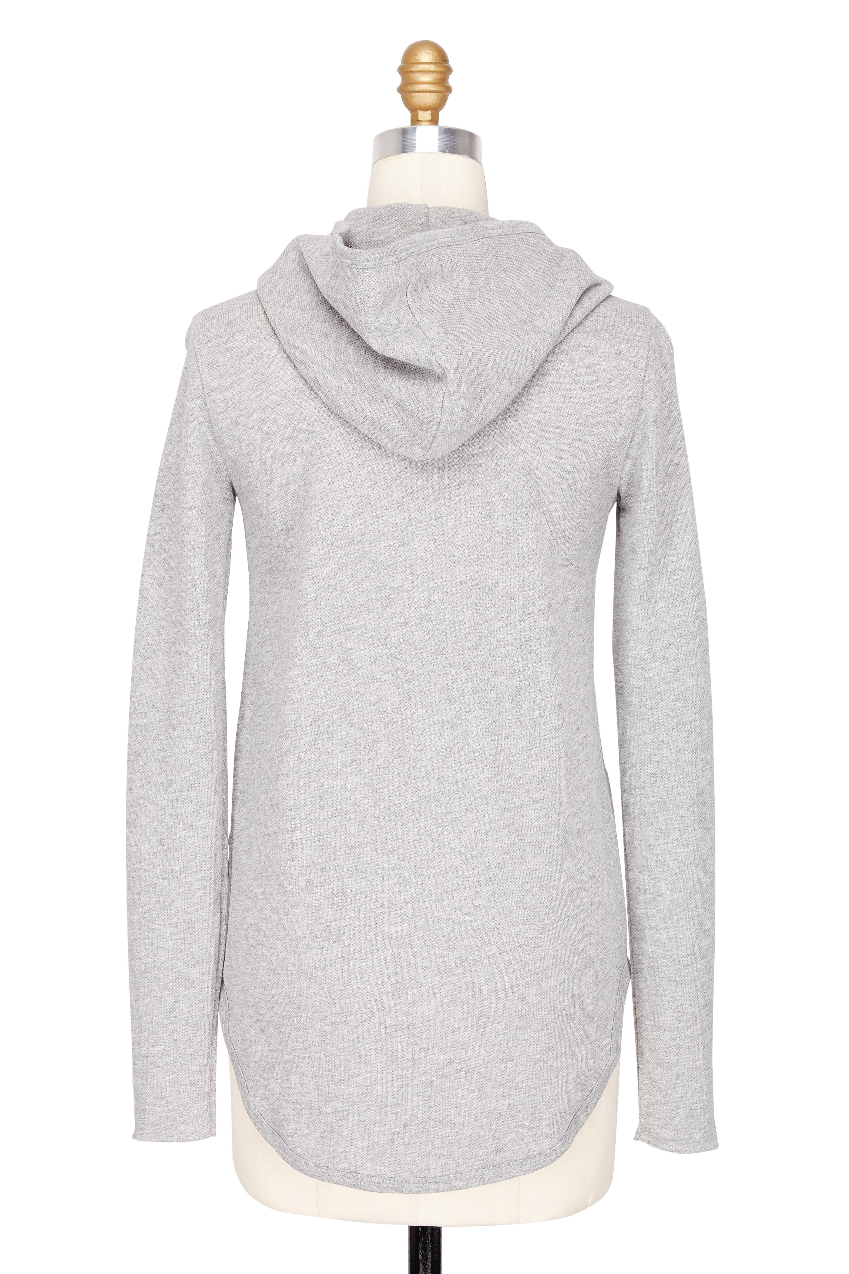A T M - French Terry Grey Zip Front Hoodie
