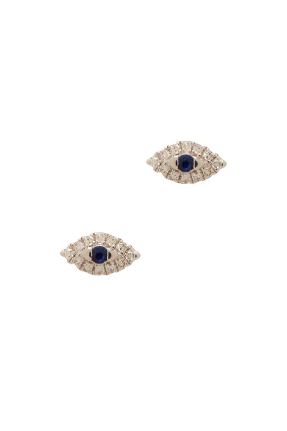 Kai Linz - Diamond & Sapphire Evil Eye Post Earrings