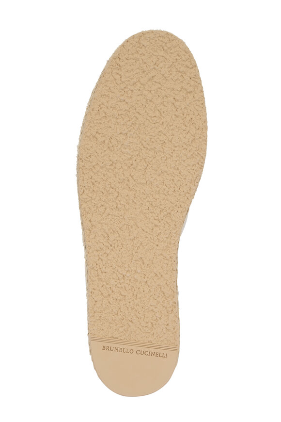 Brunello Cucinelli White Espadrille Suede Low Top Sneaker - view 5