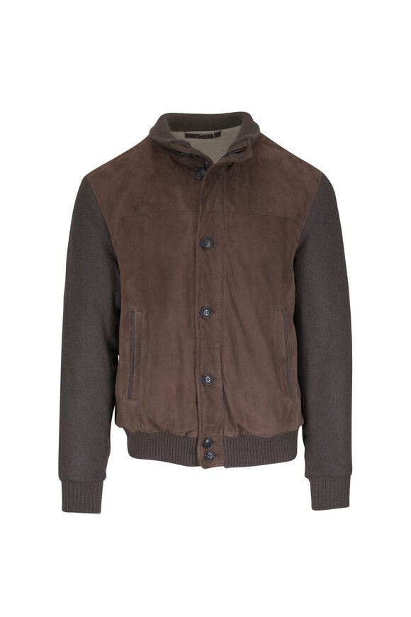 Fedeli Villard Brown Mixed Media Jacket - view 1