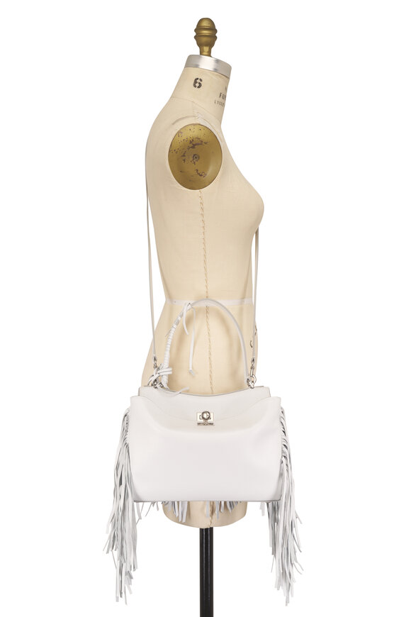 Balenciaga Small Rodeo White Leather Fringe Top Handle Bag - view 7