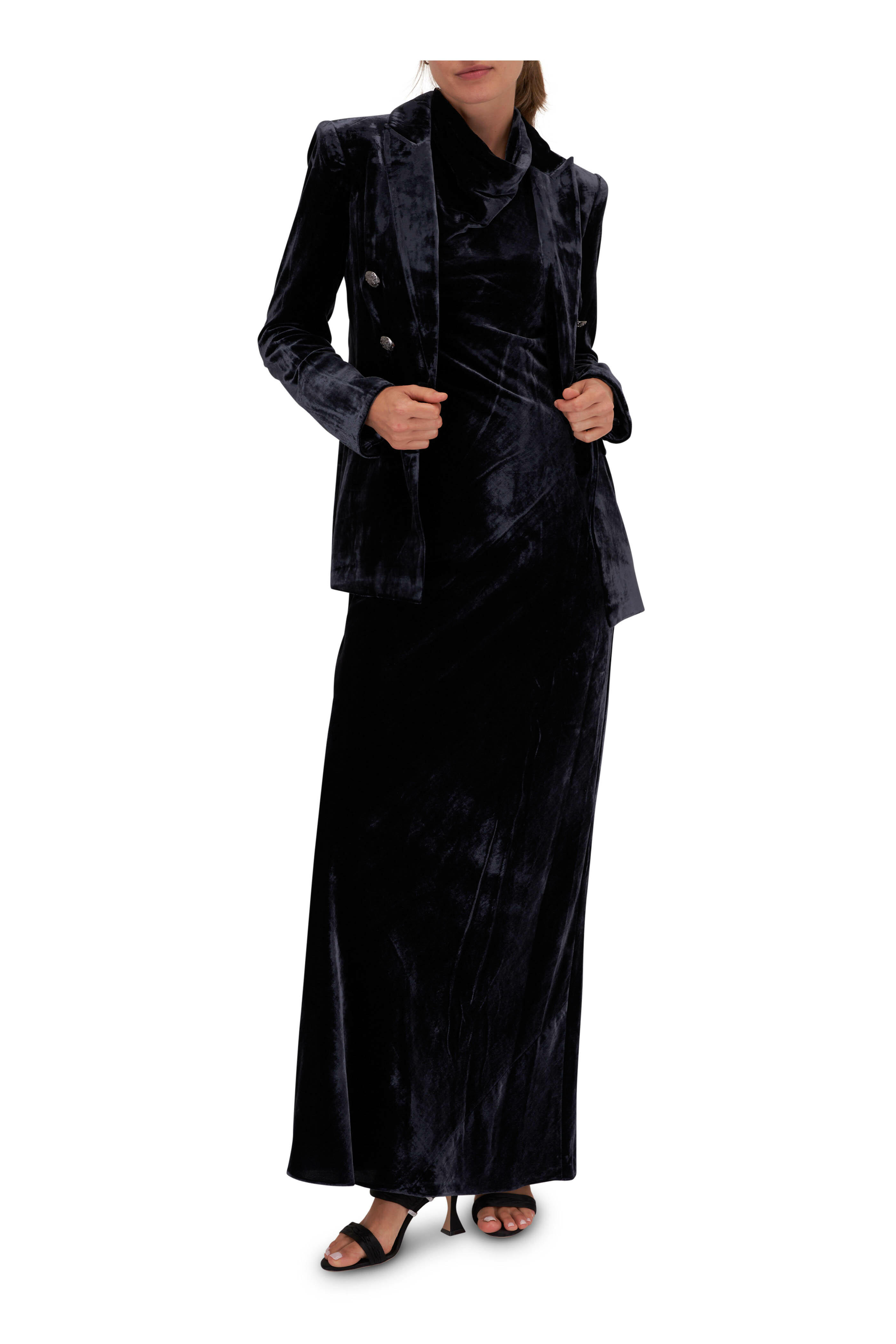 Veronica Beard - Kura Navy Velvet Maxi Dress | Mitchell Stores