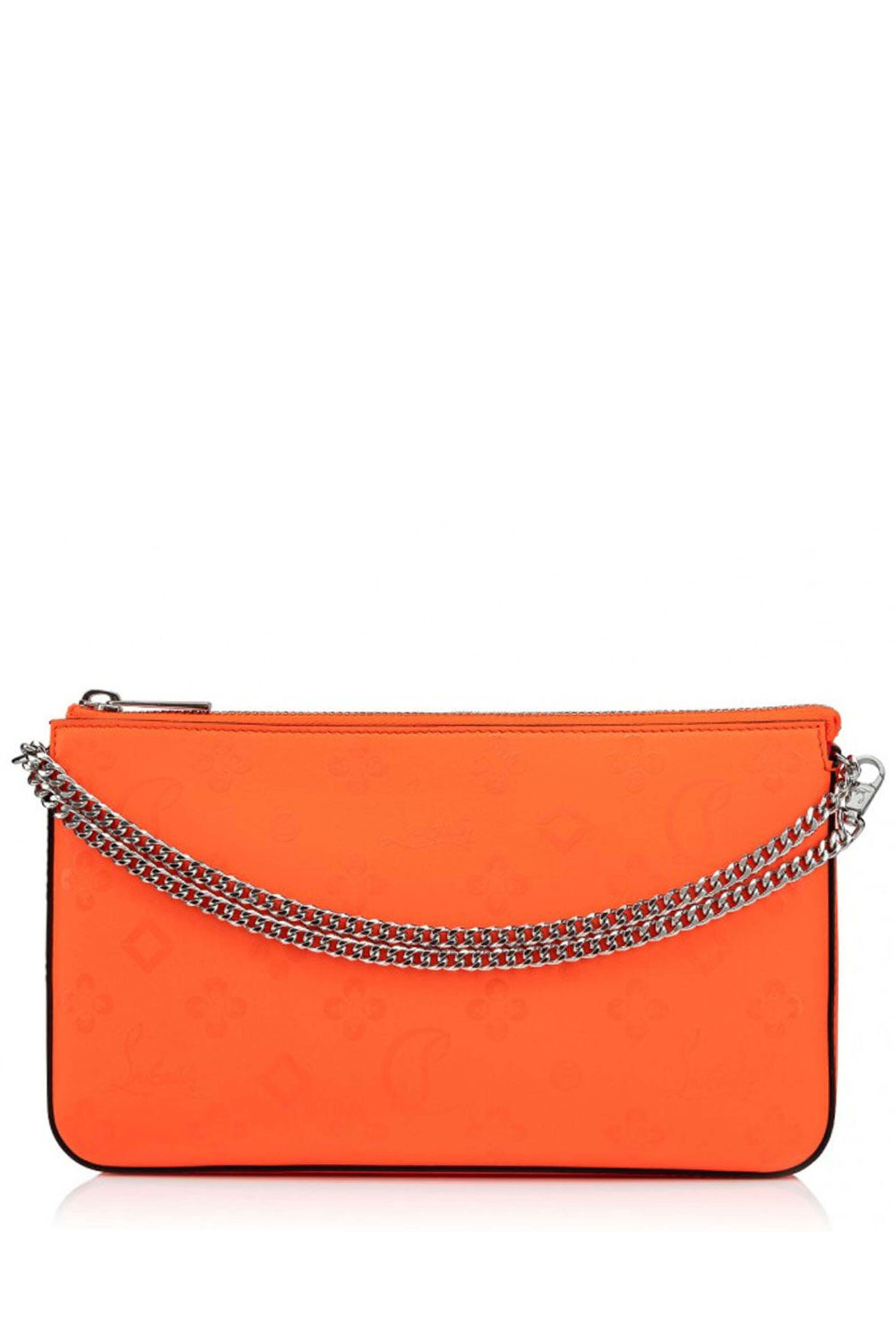 Christian Louboutin - Loubila Calf Leather Pouch in Fluo Orange