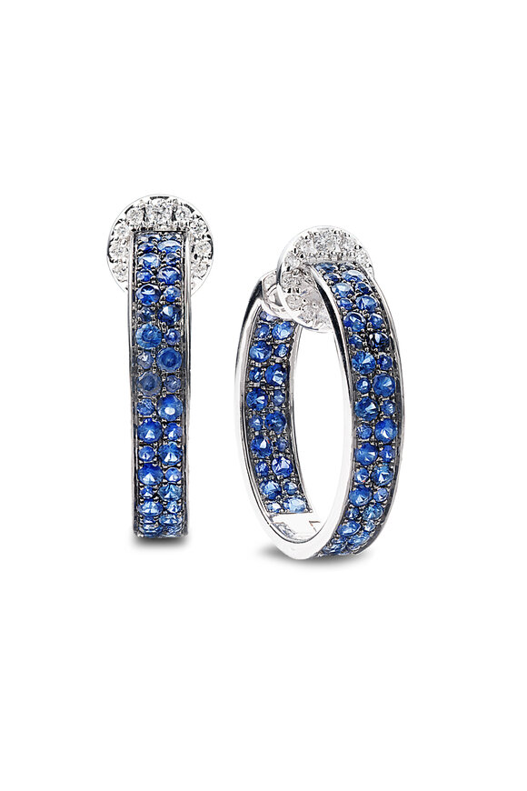 Nam Cho - Modern Sapphire & Diamond Hoops