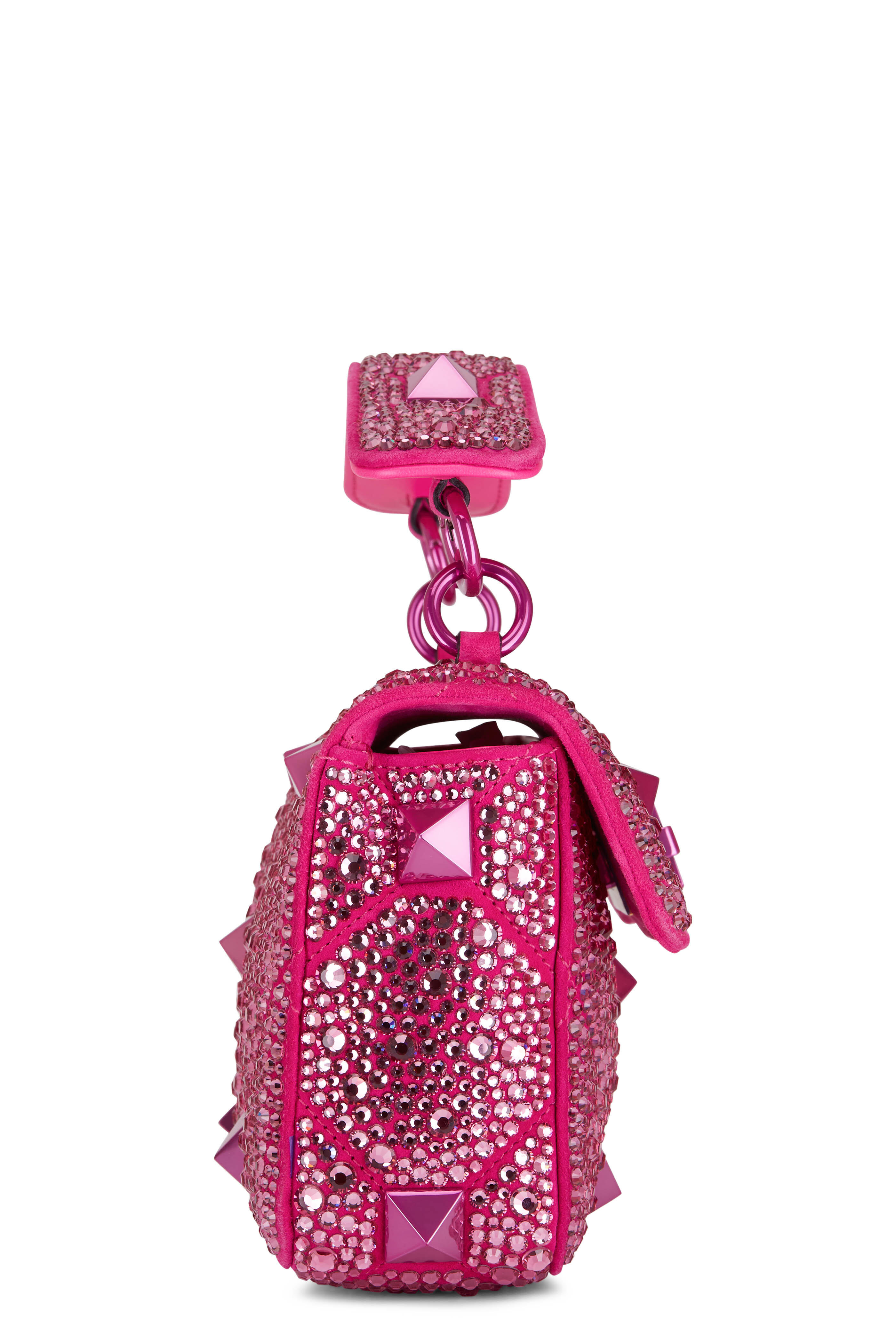 New Fashion Designer 7A LOCO Crystal Hot Pink Shoulder Bag With