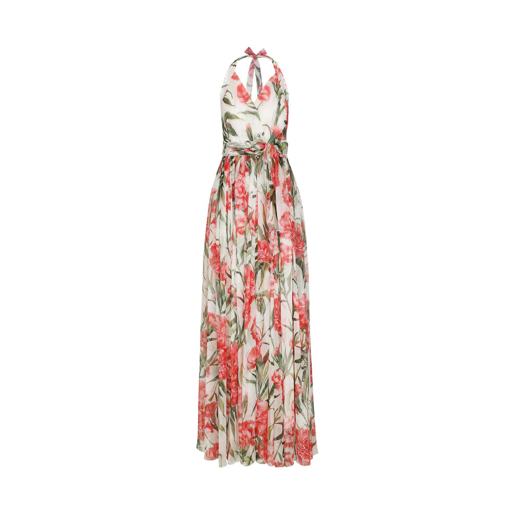 Dolce & Gabbana - Garofani Floral Print Halter Maxi Dress