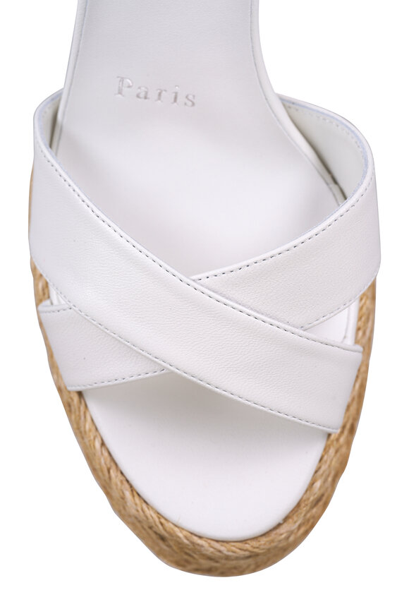 Christian Louboutin Calakala White Leather Sandal, 85mm - view 4