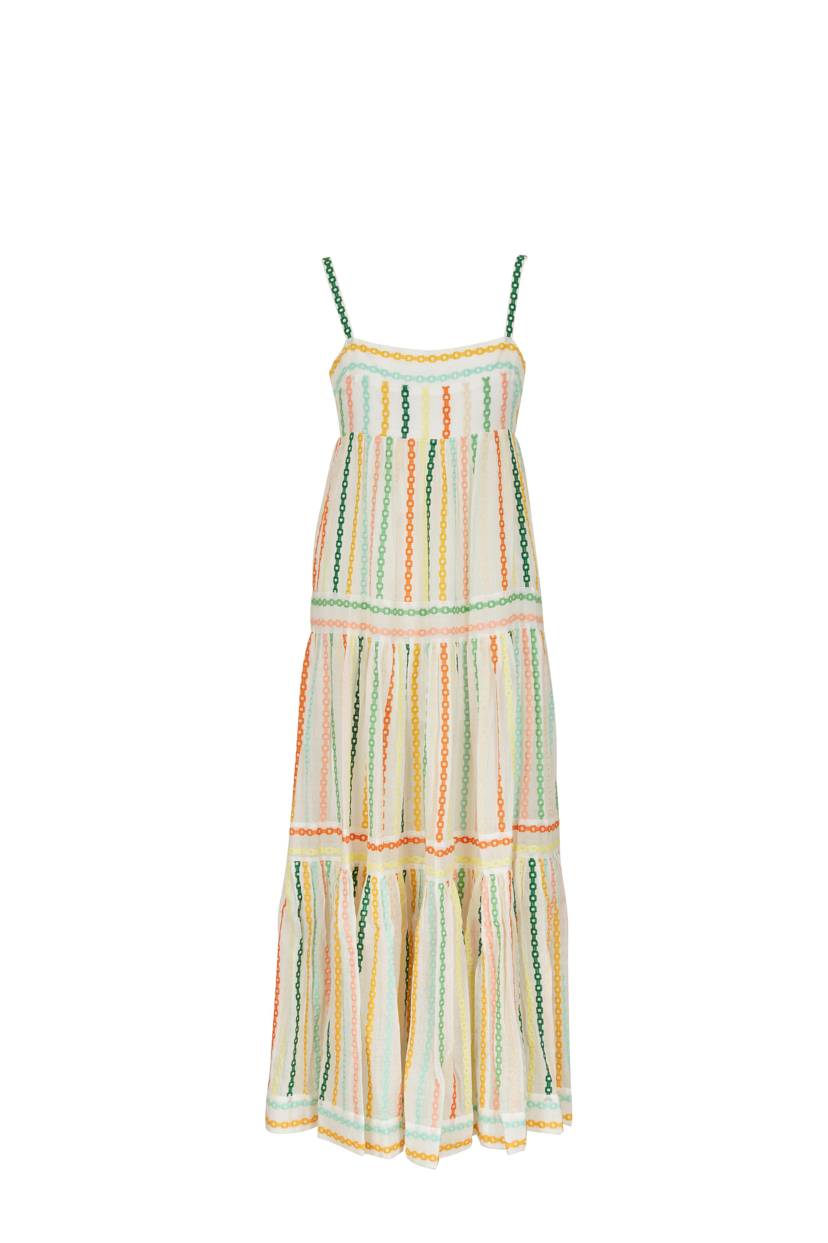 Zimmermann Amelie Multicolor Tiered Sleeveless Sundress